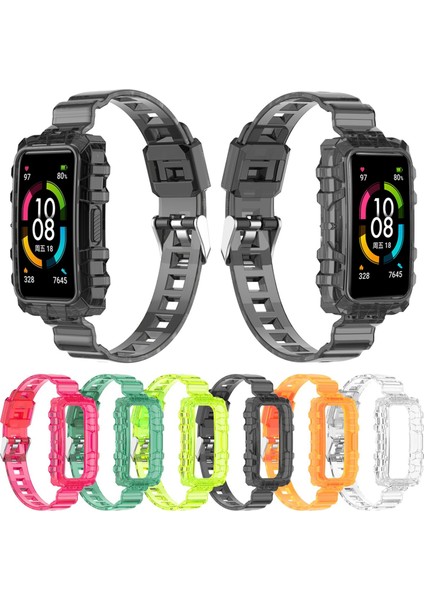 Huawei Band 6 Şeffaf Turuncu Için Silikon Saat Band (Yurt Dışından) fırsatları