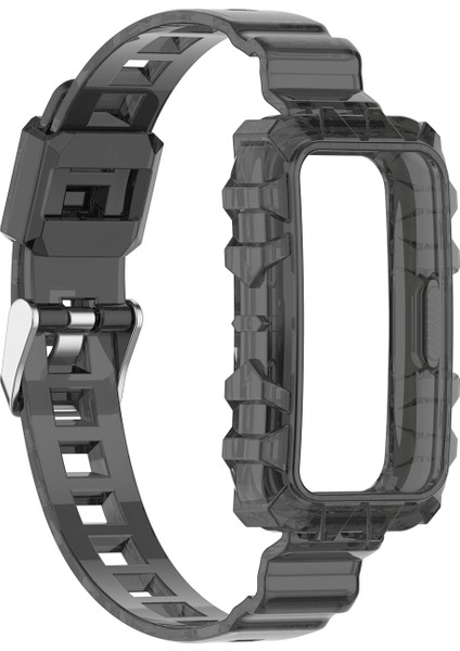 Huawei Band 6 Şeffaf Siyah Için Silikon Izleme Bandı (Yurt Dışından)