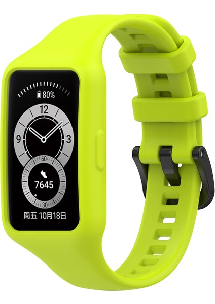 Huawei Band 7 Için Silikon Izle Band 7 Limon Yeşili (Yurt Dışından)