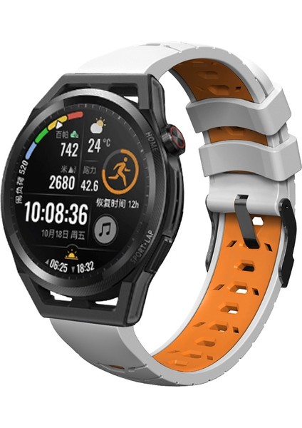 Huawei Için Silikon Saat Grubu Gt Runner White Orange (Yurt Dışından)