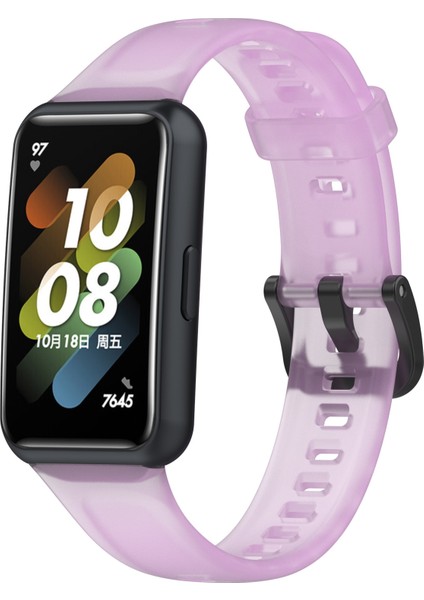 Huawei Band 7/7 Nfc Mor Için Şeffaf Silikon Izleme Bandı (Yurt Dışından)