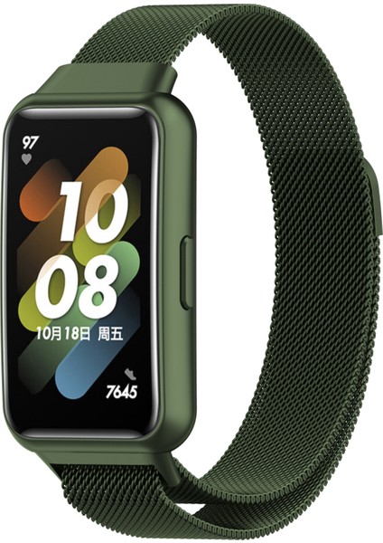 Huawei Band 7 Green Için Milan Manyetik Saat Grubu (Yurt Dışından)