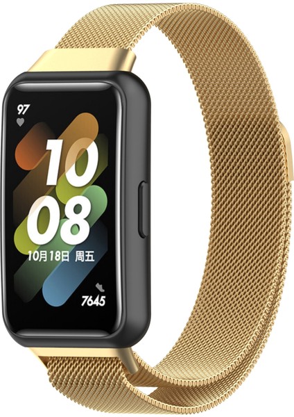 Huawei Band 7 Gold Için Milan Manyetik Saat Bandı (Yurt Dışından)