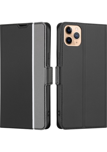 Iphone 11 Pro Max Black Için Twill Doku Deri Kılıf (Yurt Dışından)