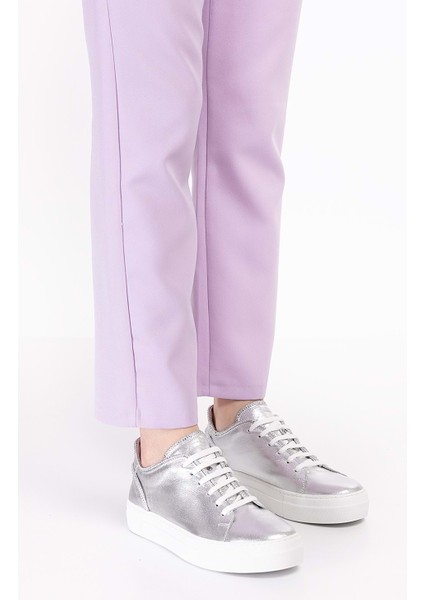 Deri Taş Detay Anatomik Taban Spor Ayakkabı ALS.1358 - Gümüş - 40 fırsatları