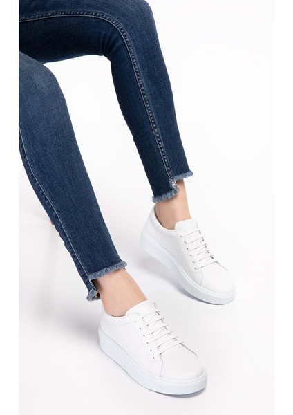 Deri Anatomik Taban Spor Ayakkabı ELL.6839 - Beyaz - 38