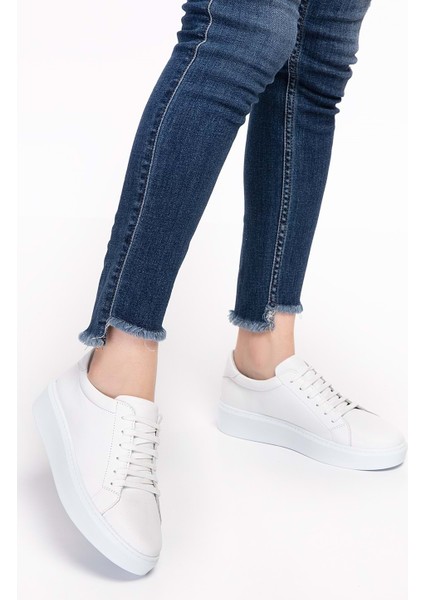 Deri Anatomik Taban Spor Ayakkabı ELL.6839 - Beyaz - 38 fiyatları