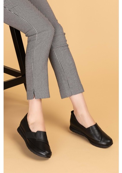 Kadın Deri Anatomik Yumuşak Taban Günlük Ayakkabı PYT.1205 - Siyah - 36