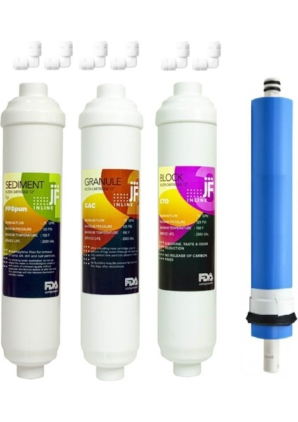 Yeni Nesi Kapalı Kasa Su Arıtma Cihazları İçin 4 Aşama Filtre Seti