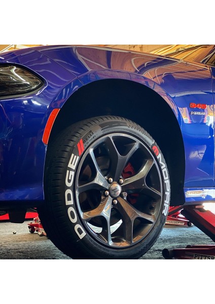 Dodge Mopar Beyaz Kalıcı Lastik Yazısı Dodge Mopar Sticker 8 Kit