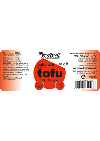 Baharatlı Tofu 300 gr