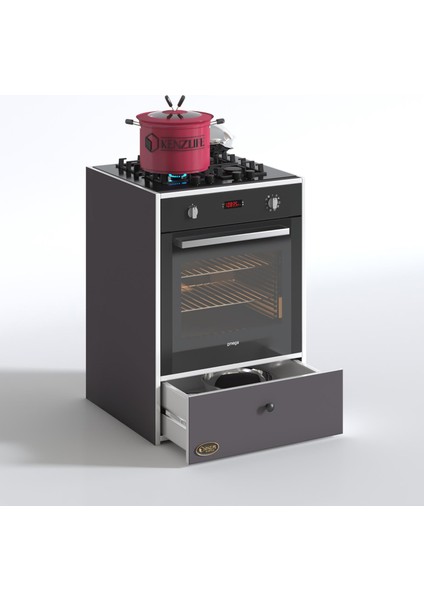 Kenzlife ankastre modülü kabini lityum gri fırın ocak dolabı çekmeceli fiyatları