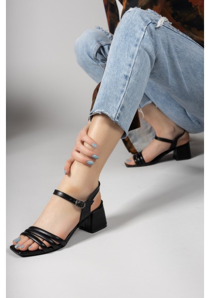 Siyah Kadın Topuklu Sandalet 0012355 modelleri