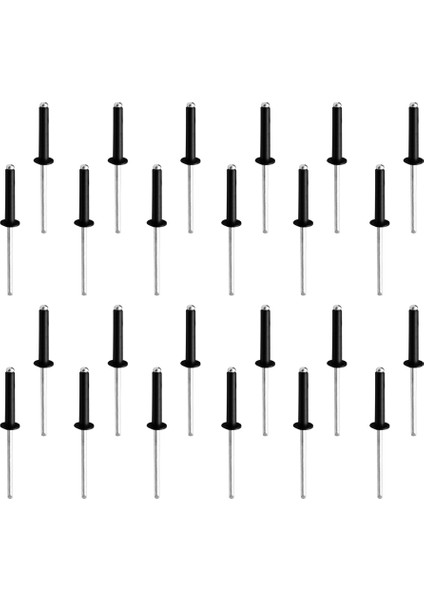 24PCS Siyah Alüminyum Perçin Açık Uç Kör Perçinler 5mm x 8/10/12/14/16/20/25MM M5X16 (Yurt Dışından)