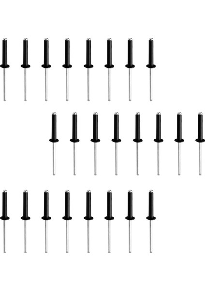 24PCS Siyah Alüminyum Perçin Açık Uç Kör Perçinler 5mm x 8/10/12/14/16/20/25MM M5X16 (Yurt Dışından)