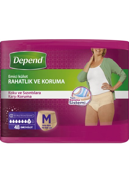 Emici Külot Kadın Orta Eko Paket 48'li