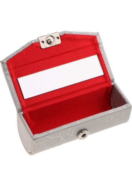 Çatlak Taş Desen Mücevher Makyaj Ruj Kılıf Kılıfı Gümüş (Yurt Dışından)