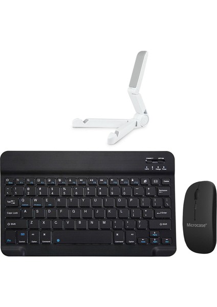 iPad 7.nesil 10.2 Inch 2019 Bluetooth Klavye ve Mouse (Tr Sticker) +Tablet Standı - AL2765