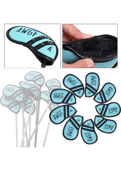 9 Adet Deluxe Golf Demir Headcover Tüm Markalar Uyar Su Geçirmez Kulübü Başkanı Mavi Kapakları (Yurt Dışından) indirimleri