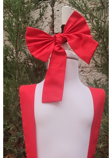 Kırmızı Kız Çocuk Tütü Elbise Bandana Takım 1-8 Yaş