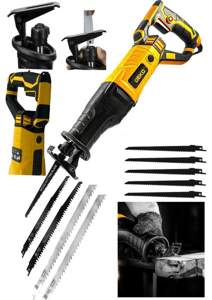 Dkt1130 1100w Devir Ayarlı 180° Döner Başlıklı Tilki Kuyruğu Ahşap Metal Kemik Et Kesme + 5 Bıçak fiyatları