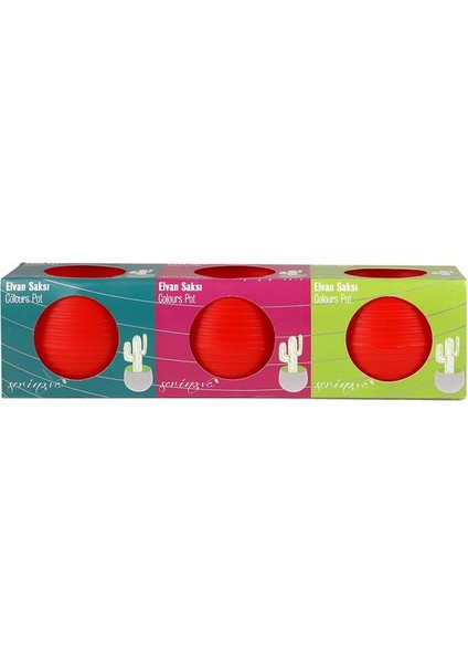 Yeşim 3 Adet Saksı Set Kırmızı