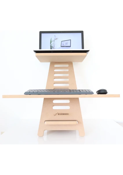 Ayakta Çalışma Standı - Laptop Standı - Notebook Standı - Ahşap - AGBS