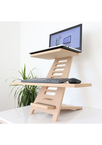 Ayakta Çalışma Standı - Laptop Standı - Notebook Standı - Ahşap - AGBS