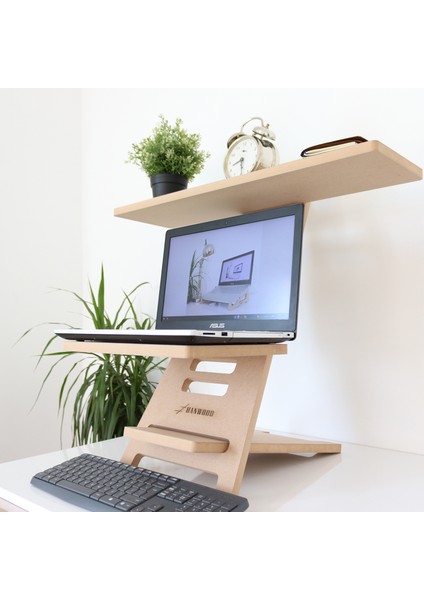 Ayakta Çalışma Standı - Laptop Standı - Notebook Standı - Ahşap - AGBS