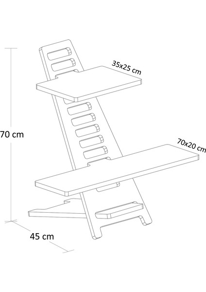 Ayakta Çalışma Standı - Laptop Standı - Notebook Standı - Ahşap - AGBS