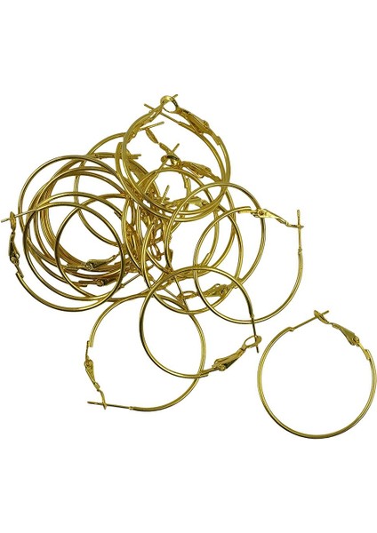 20 Adet Büyük Yuvarlak Hoop Bırak Dangle Küpe Bayan Takı Hediyeler Altın modelleri