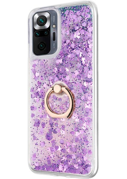 Xiaomi Redmi Note 10 Pro Max Kılıf Glitter Liquid Holder Mor