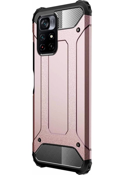 Xiaomi Redmi Note 11T Kılıf Rugged Armor Rose Gold