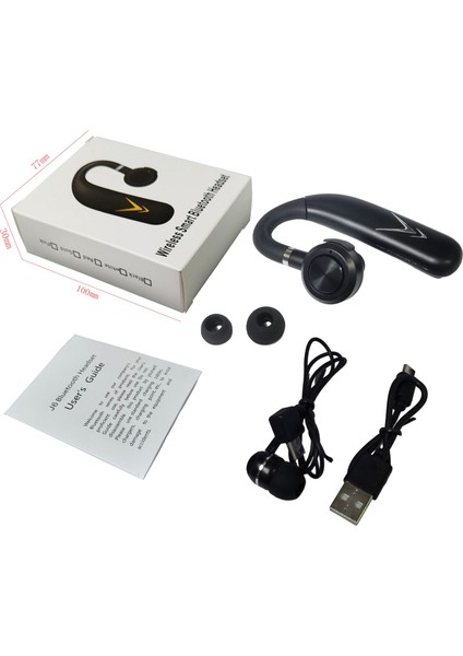 J6 Tws Bluetooth 5.0 Tek Kulak Kancası Gürültü Kulaklık (Siyah + Gümüş)( Yurt Dışından ) modelleri