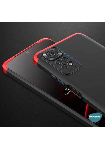 Xiaomi Redmi Note 11 Kılıf Double Dip 360 Protective Siyah Gri