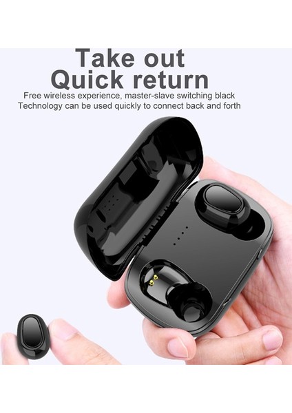 L21 9d Ses Efekti Bluetooth 5.0 Kablosuz Bluetooth Kulaklık Şarj Kutusu Ile, Hd Çağrıları Desteği (Siyah)( Yurt Dışından )