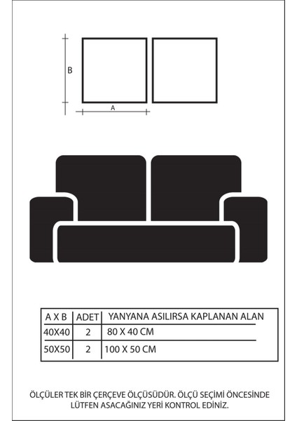 Ayna Çerçeveli Ikili Camlı Tablo Poster Seti