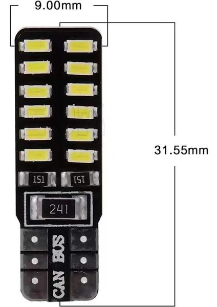 Zrh T10 Dipsiz W5W Canbus 24 Ledli Beyaz Park Plaka Ampülü (2 Adet)