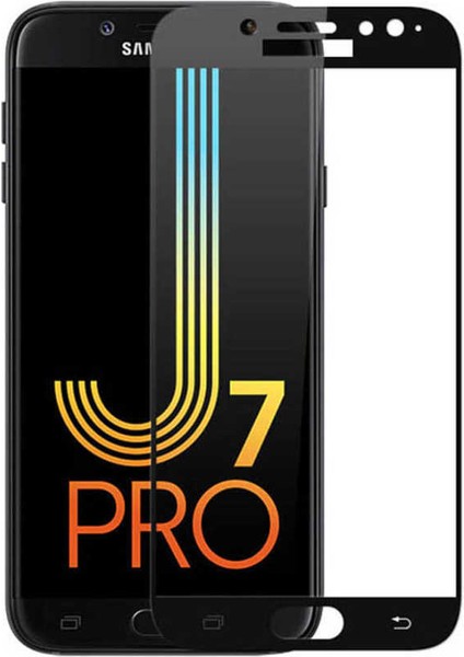 Samsung Galaxy J730 J7 Pro Uyumlu Ekran Koruyucu Tam Kaplayan Full Kavisli, Hd, Kırılmaz 5d Cam Syh