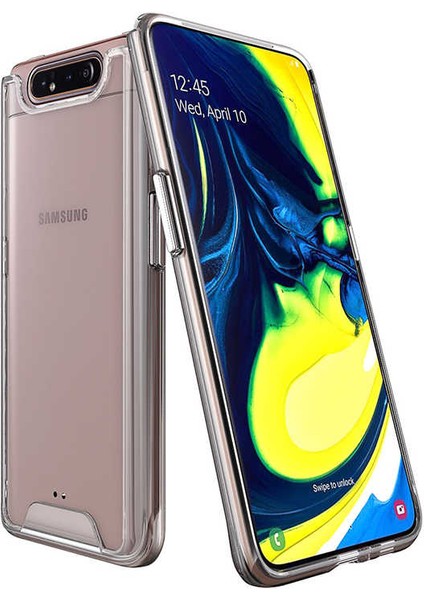 Samsung Galaxy A80 Uyumlu Kılıf Şeffaf Sert Ultra Koruma Teknolojisi Transparent Case