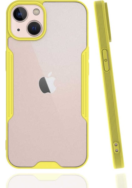 Apple iPhone 13 Uyumlu Kılıf Prf Series Soft Transparent Pastel Edge Color Design