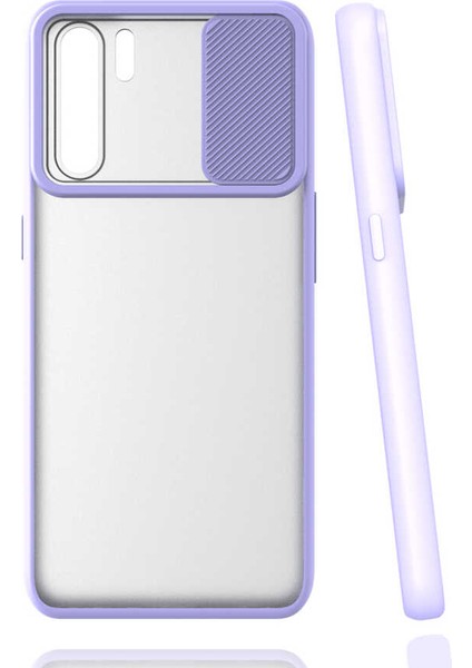 Oppo A91 Uyumlu Kılıf Kayar Sürgülü Lens Koruma Sliding Lens Protective Case