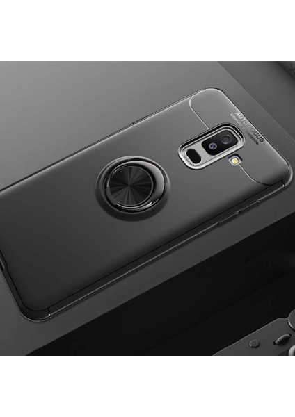 Samsung Galaxy A6 Plus 2018 Uyumlu Kılıf Standlı Manyetik Yüzüklü Esnek Yumuşak Silikon Case