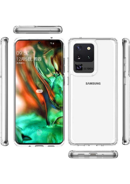 Samsung Galaxy S20 Ultra Uyumlu Kılıf Sert Şeffaf Güçlendirilmiş Kapak Transparent Hard Cover Case