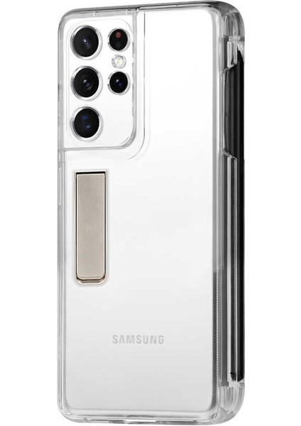 Samsung Galaxy S21 Ultra Uyumlu Kılıf Standlı Kalem Bölmeli Ultra Ince Ultra Esnek Şeffaf Silikon fırsatları