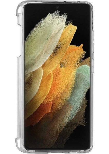 Samsung Galaxy S21 Ultra Uyumlu Kılıf Standlı Kalem Bölmeli Ultra Ince Ultra Esnek Şeffaf Silikon indirimleri