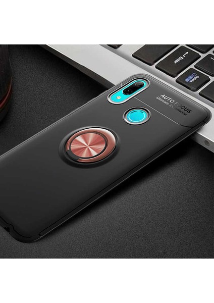 Huawei Y6 2019 Uyumlu Kılıf Standlı Manyetik Yüzüklü Esnek Yumuşak Silikon Case