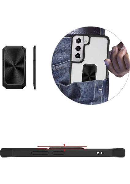 Samsung Galaxy S22 Uyumlu Kılıf Kapak Ipli Askılı, Metal Stand Yüzüklü Luxury Series Case fırsatları