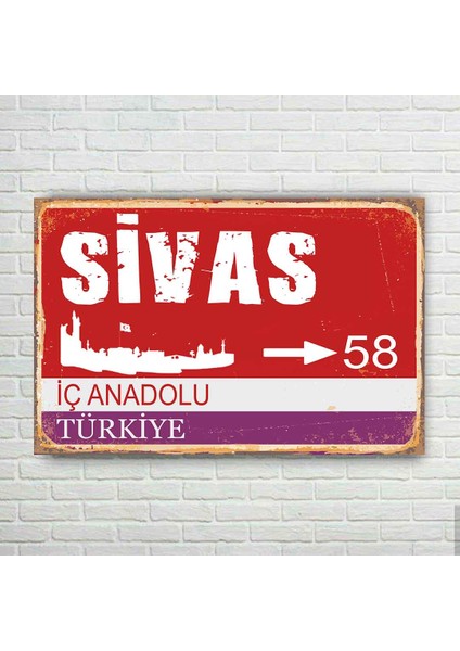 Sivas Plaka Retro Ahşap Poster