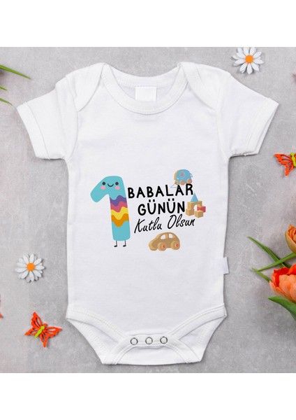 Gift Ilk Babalar Günü Tasarımlı Bebek Body Zıbın - Model 4